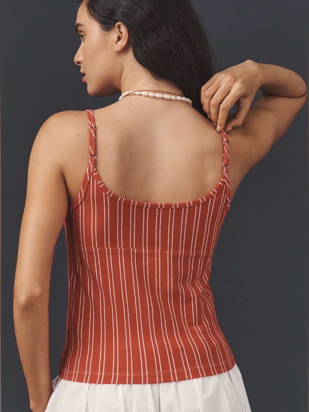 Pilcro Rust Stripe Scoop Neck Tank Top - Picture 10 of 12